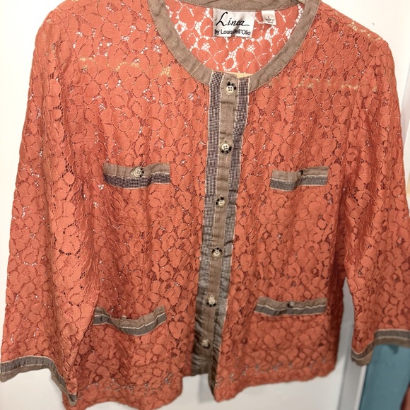 Linea by Louis Dell'Olio Tops - Beautiful peach lace top